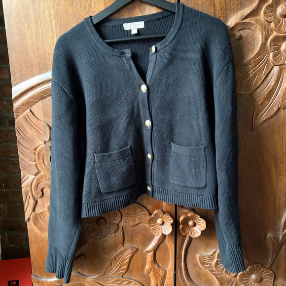 J. Crew Emilie Lady Lady Jacket Cardigan in Black - Picture 2 of 6